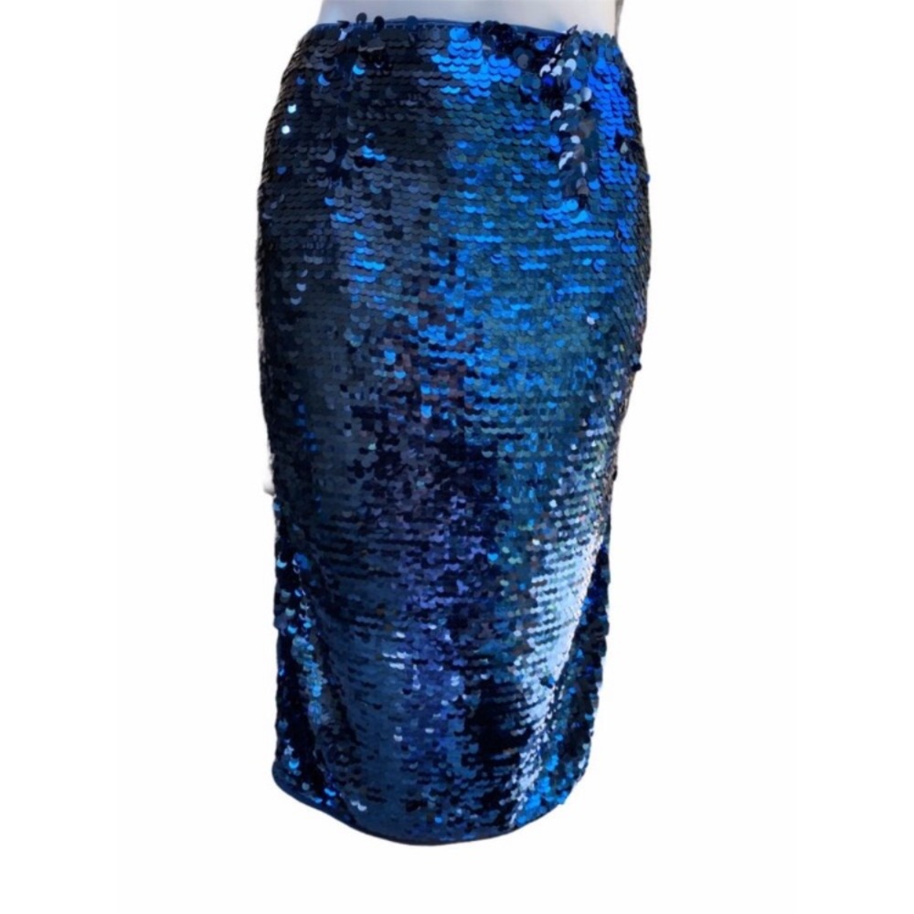 Halogen Blue Sequin Skirt - Small